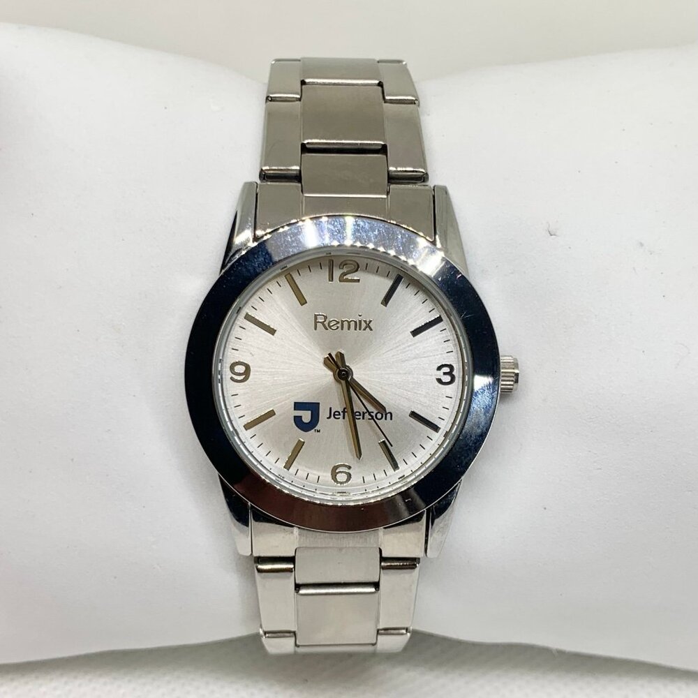Remix Jefferson women watch silver tone 32mm round case quartz analog running
